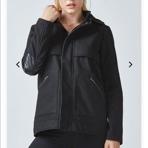 Fabletics Pella Coat black outerwear hood small winter water resistant